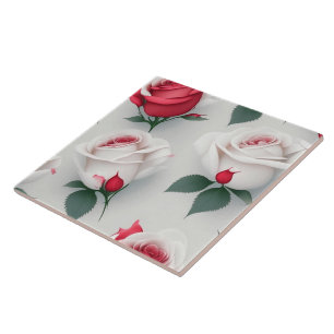 Azulejo Popular colección de Rosas de amor de vintage