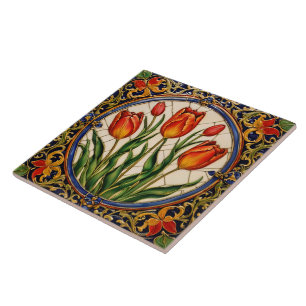 Azulejo Populares Tulips Hermosa Colección Cerámica