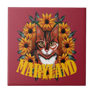 Azulejo Por El Amor Del Gato Calico De Maryland 