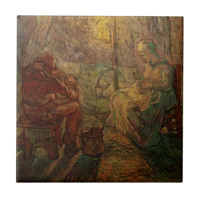 Azulejo Por la noche - The Watch by Vincent van Gogh (Frente)