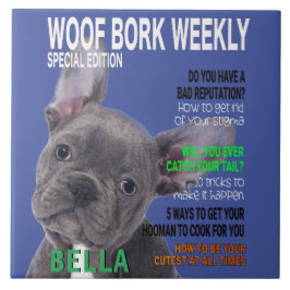 Azulejo Portada de la revista Boston Terrier Parody