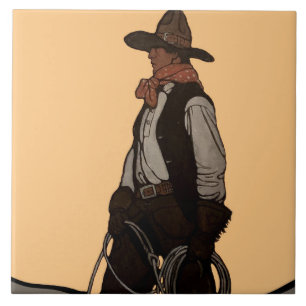 Azulejo Portada de la revista Cowboy de NC Wyeth