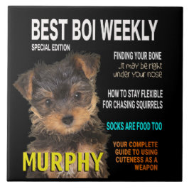 Azulejo Portada de la revista Yorkshire Terrier Parody