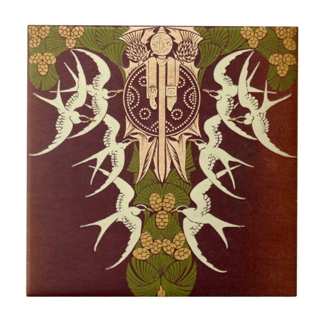 Azulejo Portada del libro de antigüedades de las tierras a (Frente)