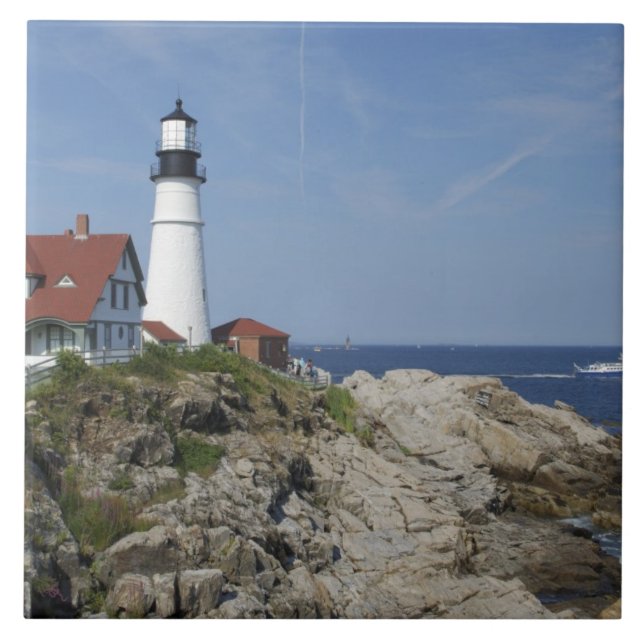 Azulejo Portland Head Light, Cape Elizabeth, Maine, (Frente)