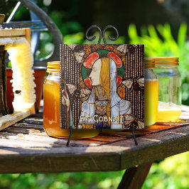 Azulejo Portrait of St. Gobnait, Patron of Bees, 