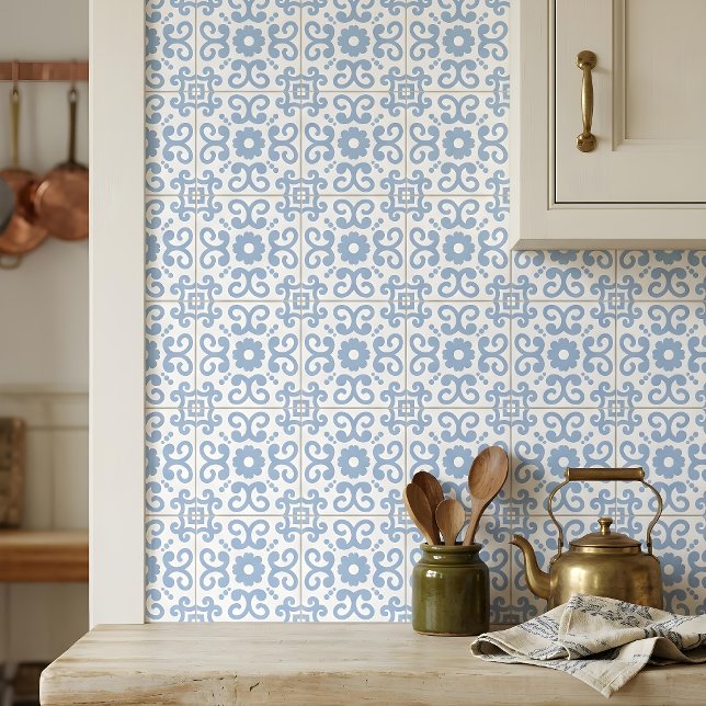 Azulejo Portugués Mediterráneo Azul Claro Blanco 2 (Subido por el creador)