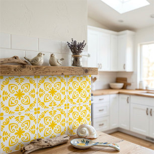 Azulejo Portugués Mediterráneo Soleado Cálido Amarillo Bla