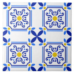 Azulejo portugués mediterráneo tradicional