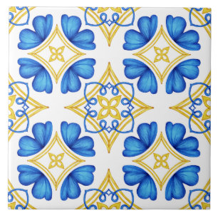 Azulejo portugués mediterráneo tradicional