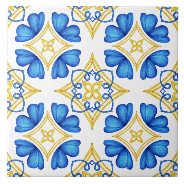 Azulejo portugués mediterráneo tradicional (Frente)