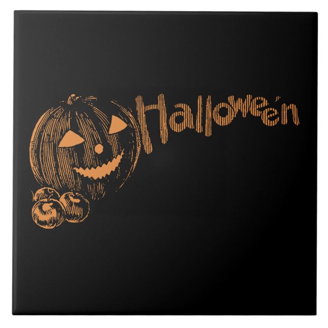 Azulejo Posada de papá de Jack o Lanterns de Halloween (Frente)