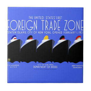 Azulejo Poster Art Deco de los buques de crucero de época