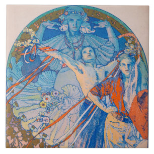 Azulejo Poster de Alphonse Mucha en el Festival Sokol (192