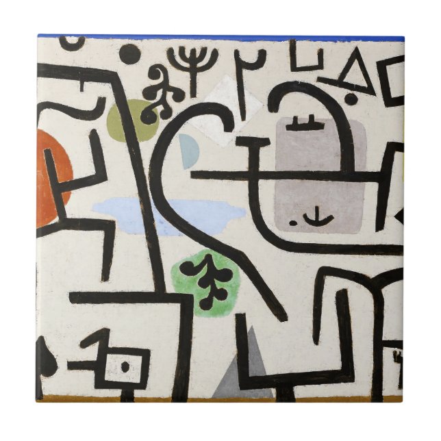 Azulejo Póster de arte abstracto de Paul Klee Rich Harbor (Frente)