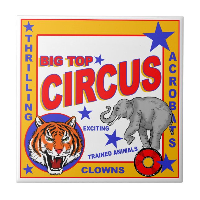 Azulejo Poster de circo de época (Frente)