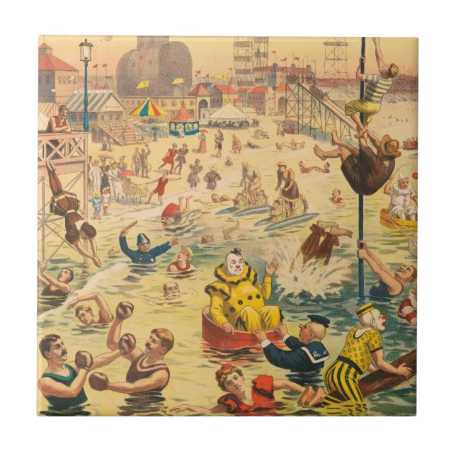 Azulejo Poster De Circo De Personas Con Disfraces Actuando (Frente)