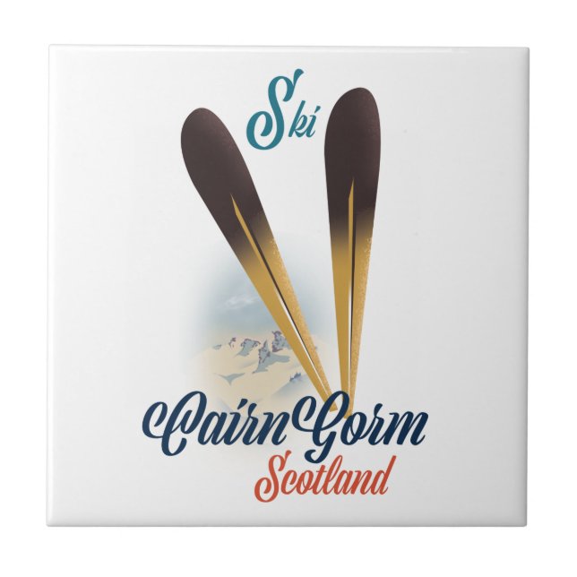 Azulejo Poster de Esquí de Cairn Gorm Scotland (Frente)