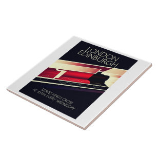 Azulejo Poster de estilo vintage de Locomotive