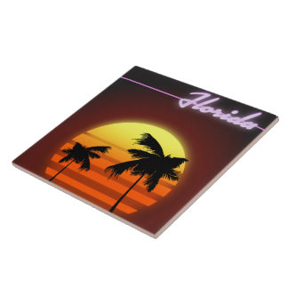 Azulejo Poster de Florida Sunset 1984