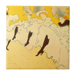 Azulejo Póster de la chica bailando amarilla de Toulouse L