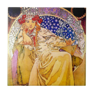Azulejo Póster de la Princesa Jacinto por Alphonse Mucha
