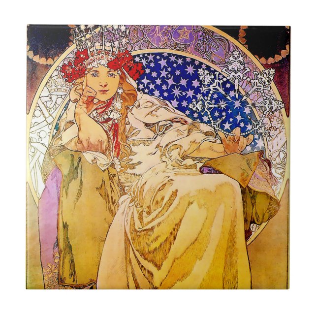 Azulejo Póster de la Princesa Jacinto por Alphonse Mucha (Frente)