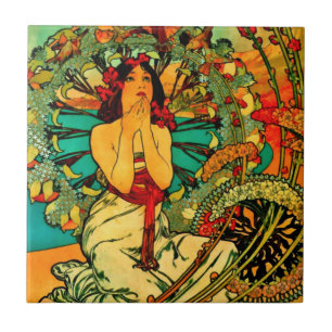 Azulejo Póster de Mónaco Montecarlo de Alphonse Mucha