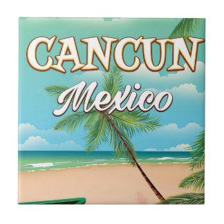 Azulejo Poster de playa de Cancún México