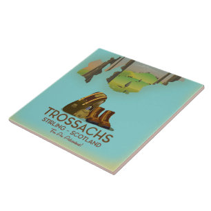 Azulejo Poster de senderismo de Trossachs Stirling Scotlan