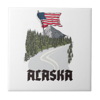 Azulejo Póster de viaje de Alaska
