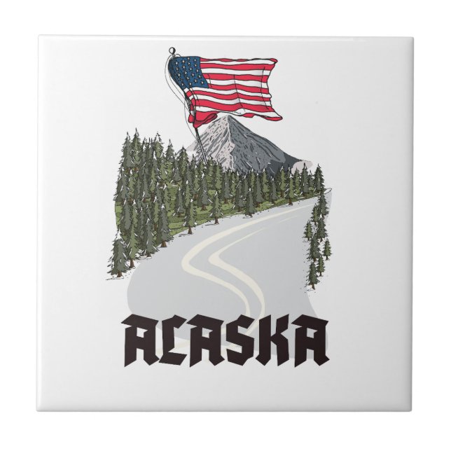 Azulejo Póster de viaje de Alaska (Frente)