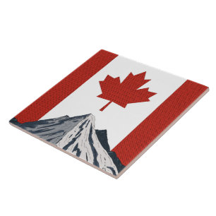 Azulejo Póster de viaje de la montaña de Canadá