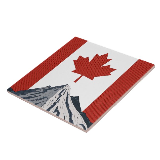 Azulejo Póster de viaje de la montaña de Canadá (Lado)
