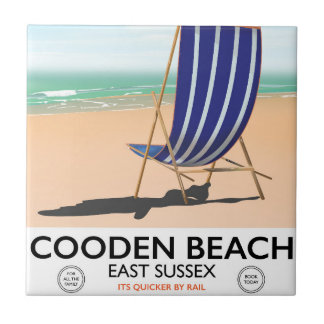 Azulejo Poster de viajes de cosmética de Cooden Beach East