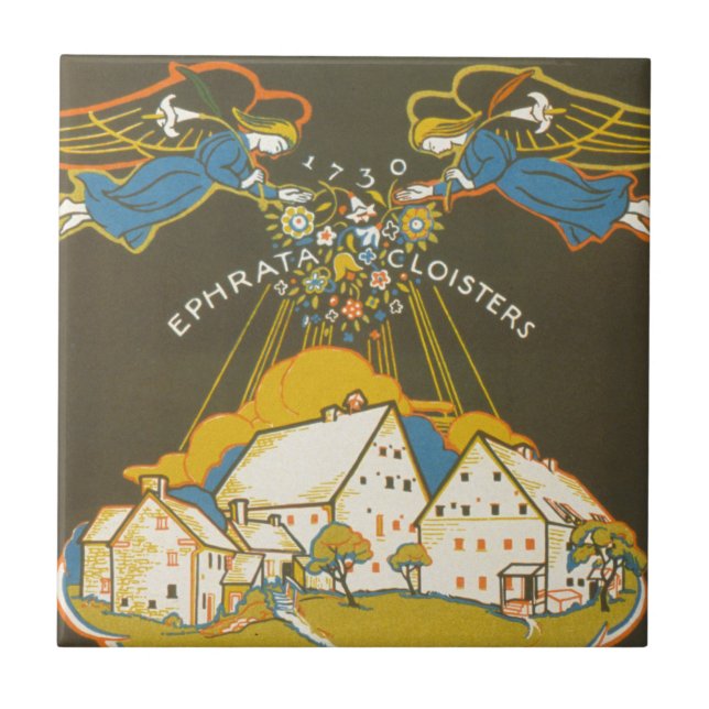 Azulejo Poster De Viajes Vintage Para Ephrata Cloister (Frente)