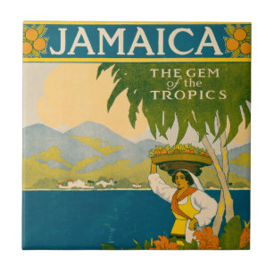 Azulejo Poster De Viajes Vintage Para Jamaica