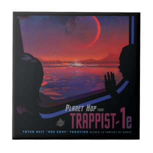 Azulejo Poster del espacio retro - Los espectadores observ