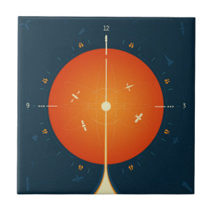 Azulejo Poster del reloj atómico del espacio profundo, ver