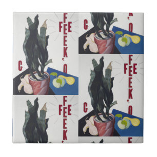 Azulejo Póster del retrato de Georgia O'Keeffe de Charles
