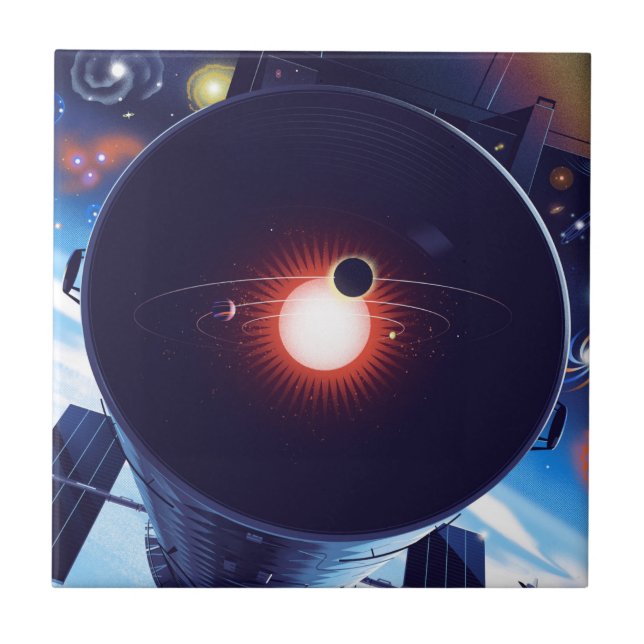 Azulejo Poster del telescopio espacial Hubble. (Frente)