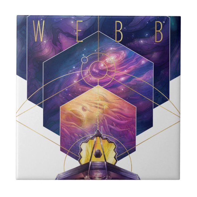 Azulejo Poster del Telescopio Espacial James Webb. (Frente)