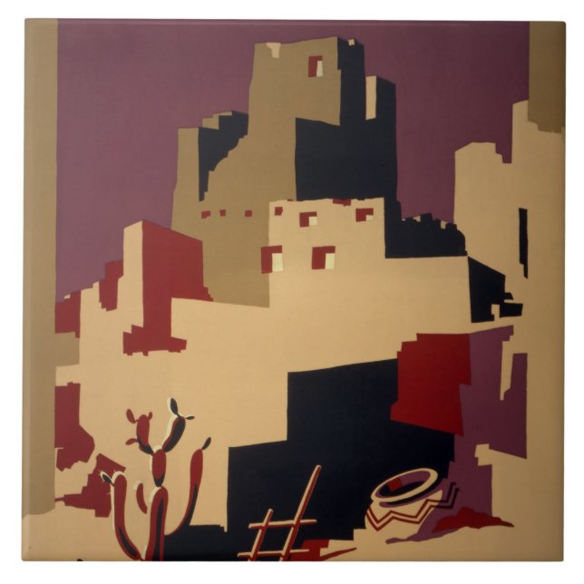 Azulejo Poster del viaje de los parques nacionales de WPA (Frente)