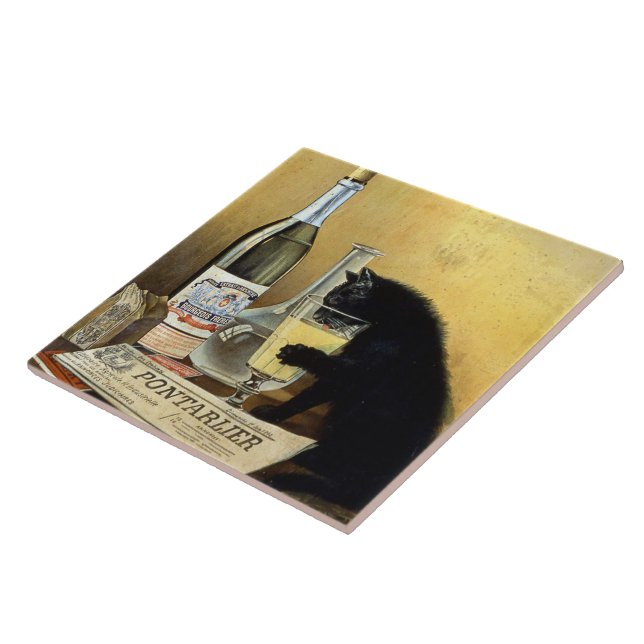 Azulejo poster francés retro "absinte de los burgueses" (Lado)