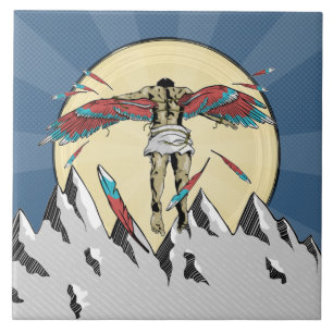 Azulejo poster retro Icarus