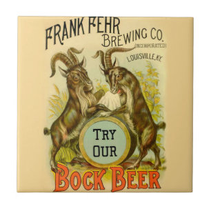 Azulejo Póster vintage de cerveza Bock: Salón de bar antig