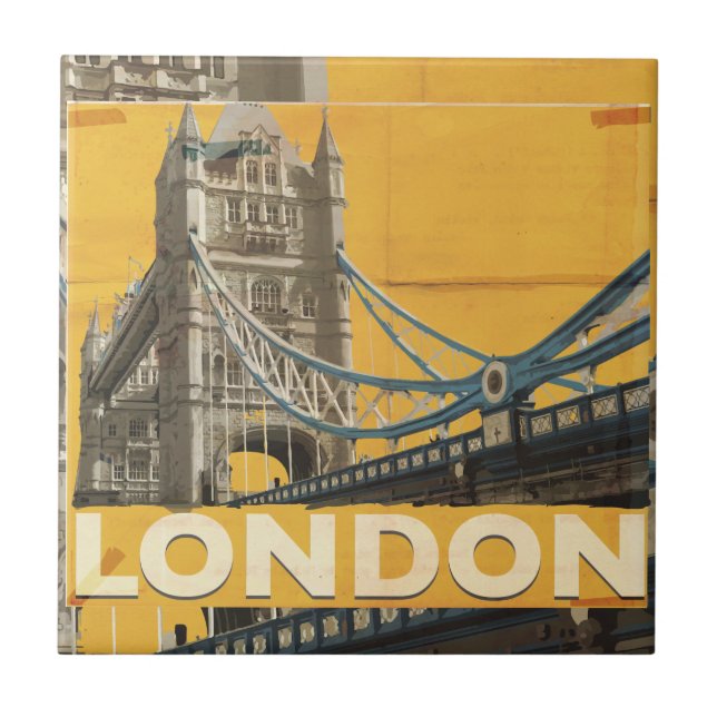 Azulejo Póster vintage de Londres (Frente)