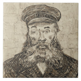 Azulejo Postman Joseph Roulin (Esbozo Sepia) (de van Gogh)