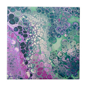 Azulejo Pour acrílica de sirena, resumen colorido de Guay