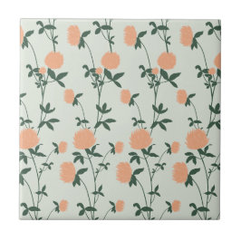 Azulejo Prado Retro Botánico Trébol | Suave Primavera